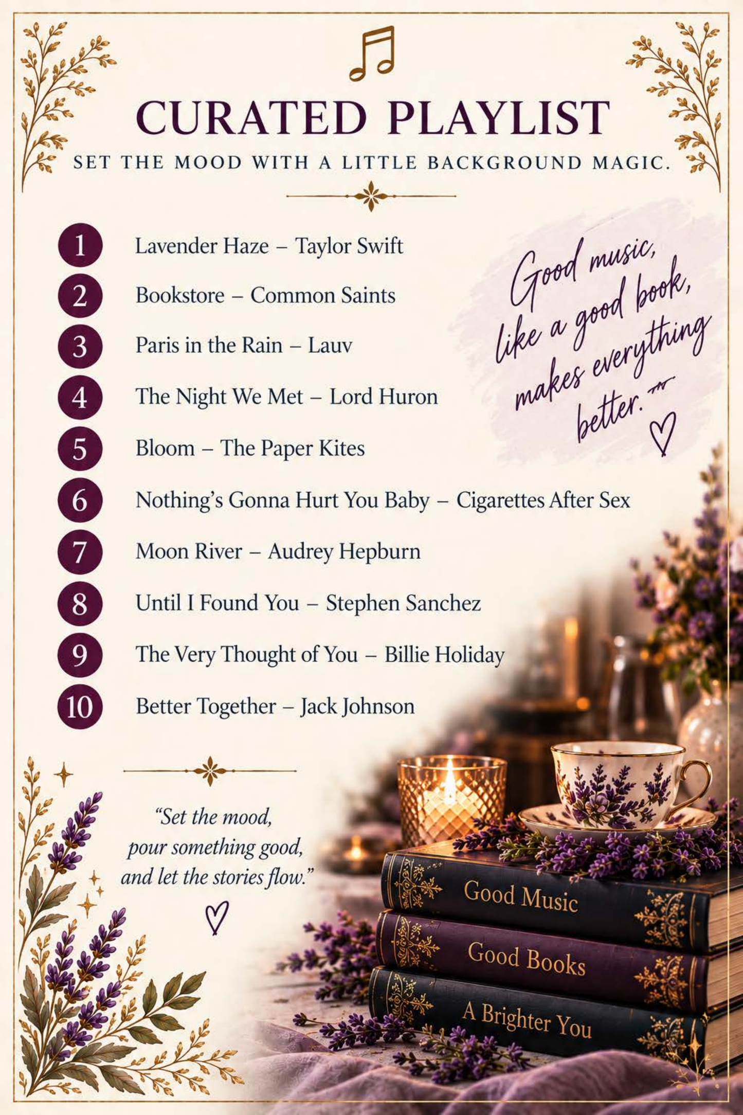 Curated book club playlist preview