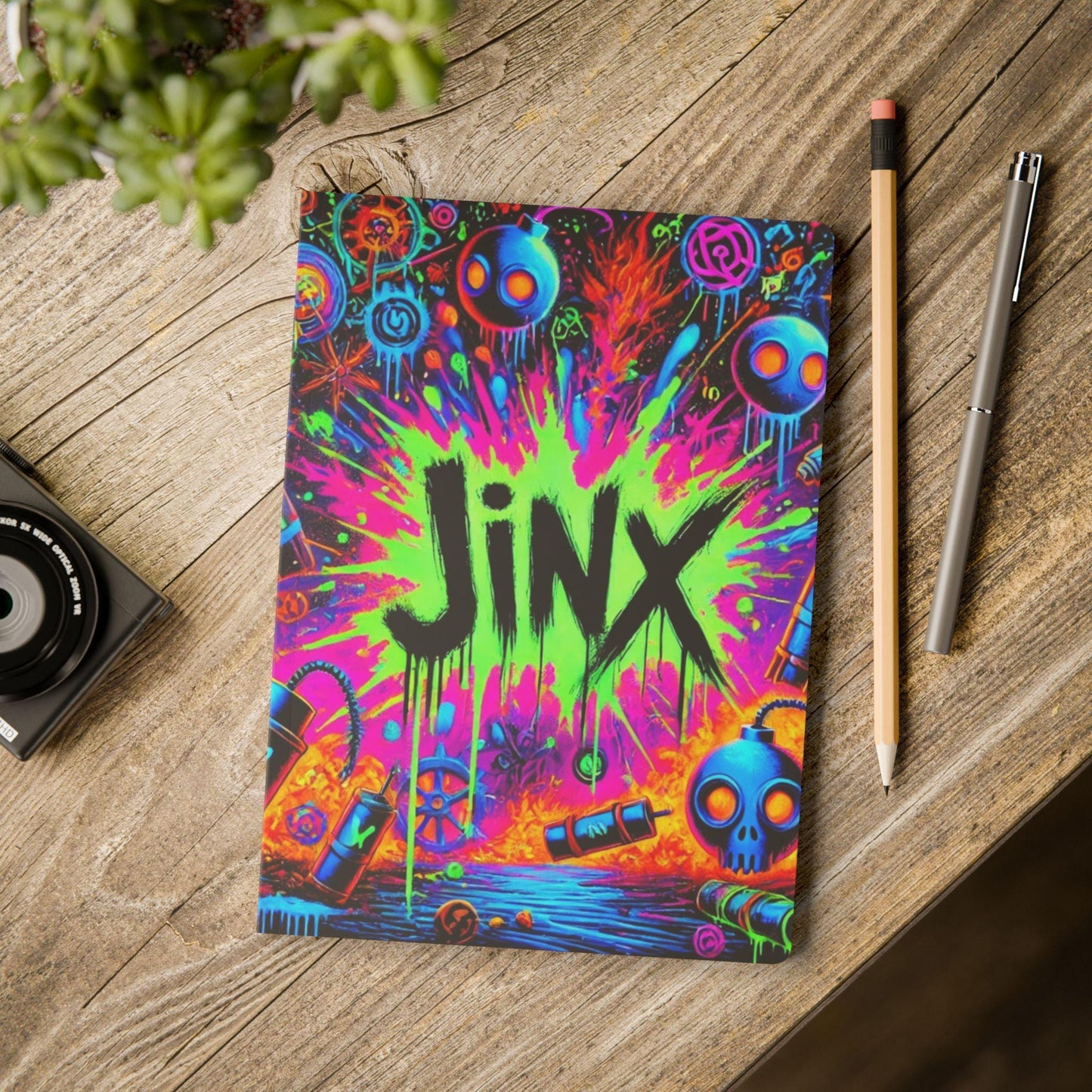 Neon Chaos Journal - Inspired by Jinx from Arcane - Vibrant Softcover Journal for Creative Minds, Perfect for Note-Taking, Journaling