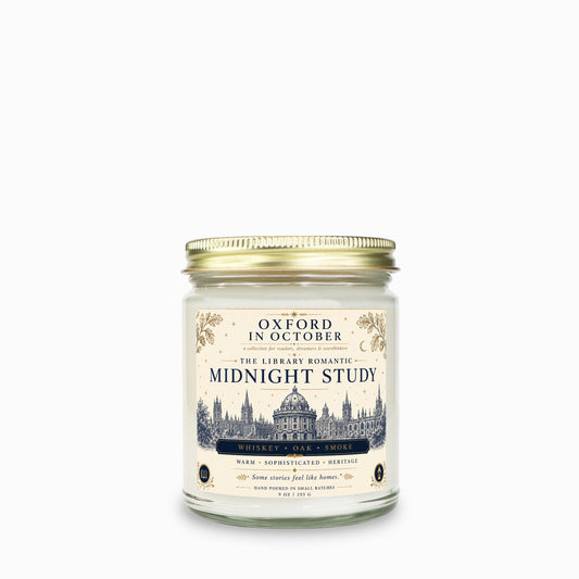 Midnight Study Candle Clear Jar 9oz