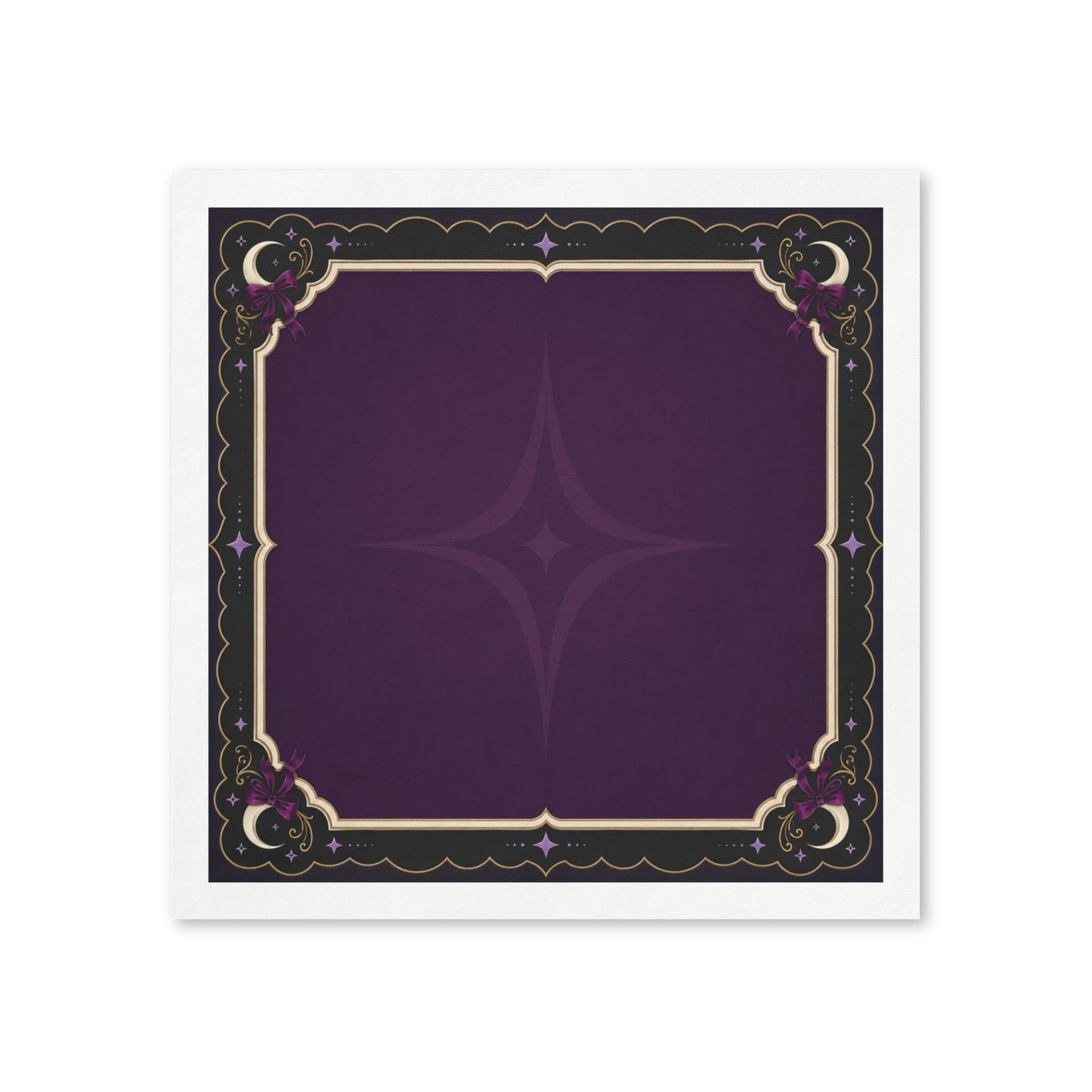 Art Deco Purple Border Napkin | Cocktail Dinner Paper Napkins