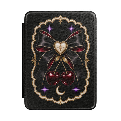 Kindle Case Goth Coquette | Kindle Paperwhite 7" 12th Gen. Cover w/ Strap | Dark Cherry eReader Sleeve | Gothic Celestial Aesthetic