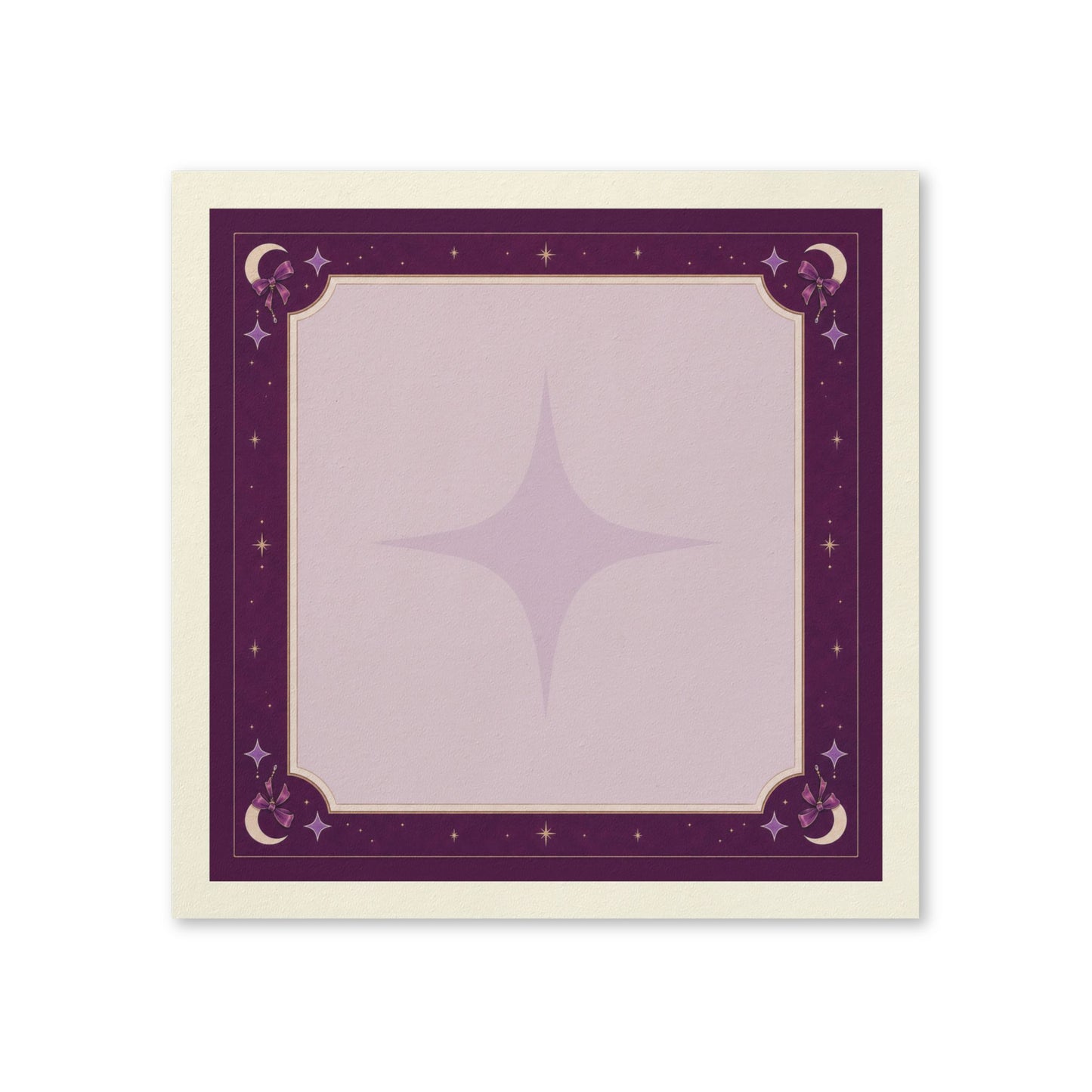 Celestial Moon Border Napkins | Purple Starburst Cocktail Napkins