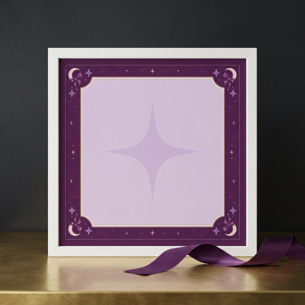Celestial Moon Border Napkins | Purple Starburst Cocktail Napkins