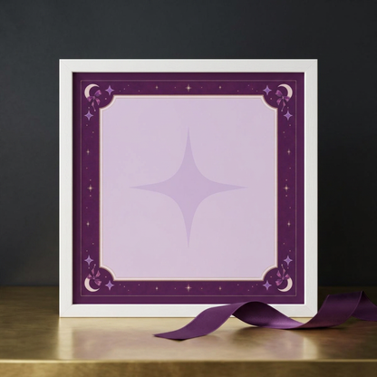 Celestial Moon Border Napkins | Purple Starburst Cocktail Napkins