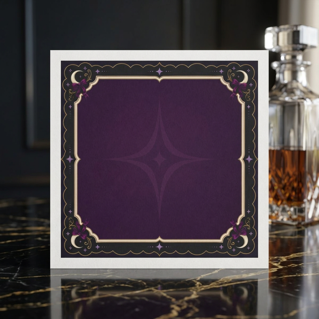 Art Deco Purple Border Napkin | Cocktail Dinner Paper Napkins