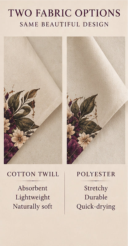 Violet Hour Kitchen Towel | Crescent Moon Floral Tea Towel | Boho Celestial Hand Towel | Whimsigoth Aesthetic