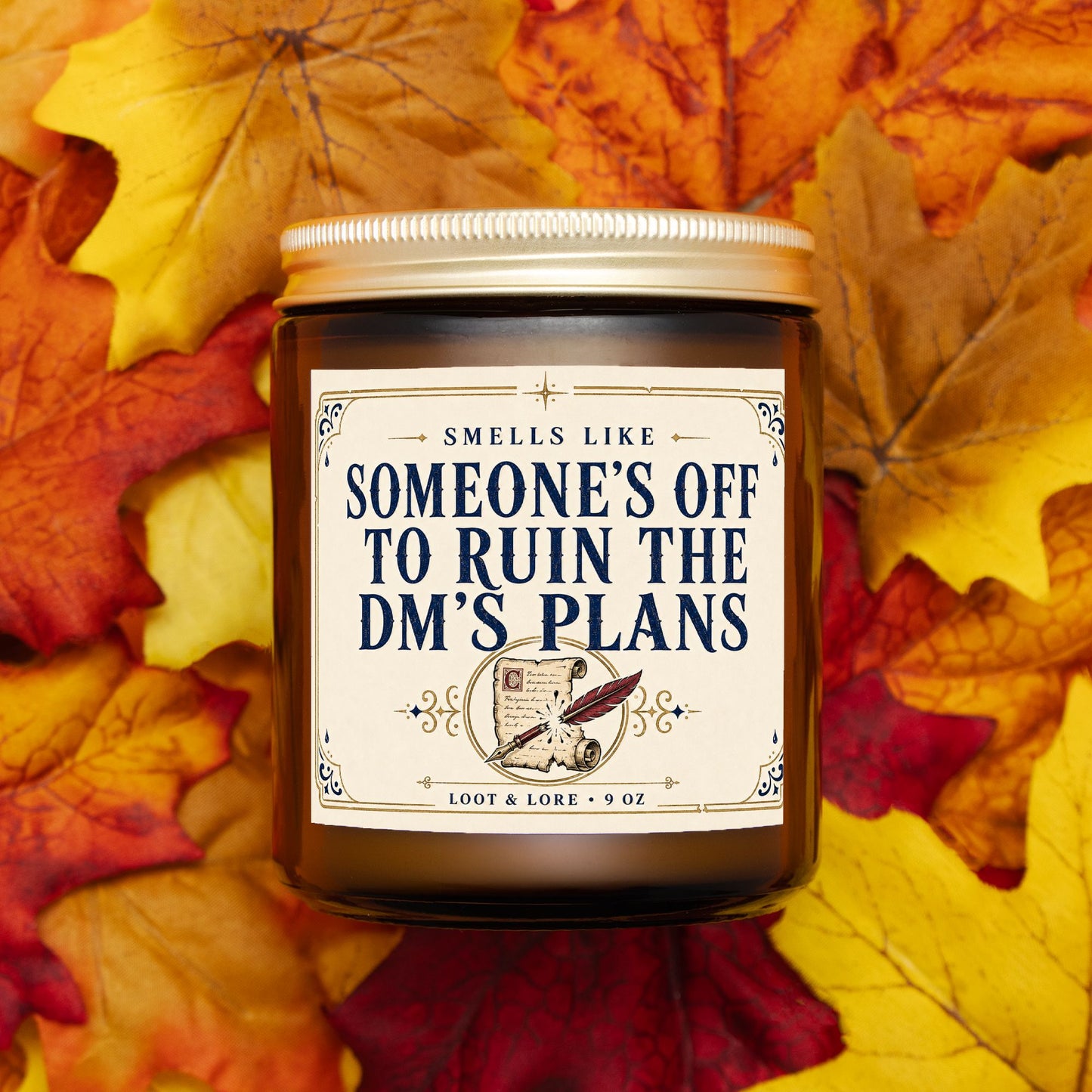 DND Candle Gift, Ruining the DMs Plans Funny DND Gift, Pineapple Mango Coconut Scented Candle, Hand Poured Coconut Apricot Wax in Amber Jar