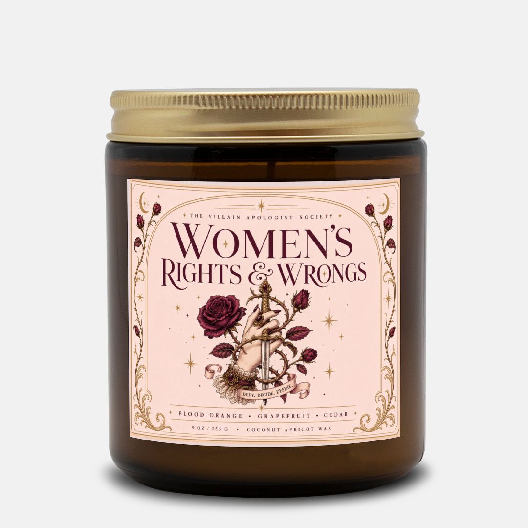 Romantasy Candle for Book Lovers, I Support Female Rage, Blood Orange Grapefruit Cedar Scented Candle