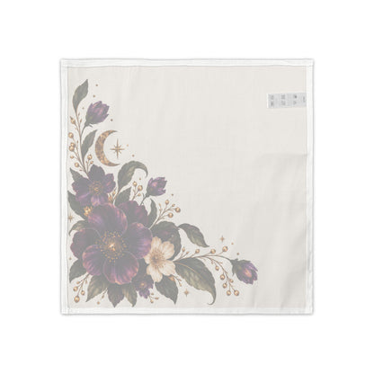 Purple Floral Corner Napkins Set of 4 | Plum Ivory Merlot Table Linens | Luxury Cloth Napkins for Dinner Party