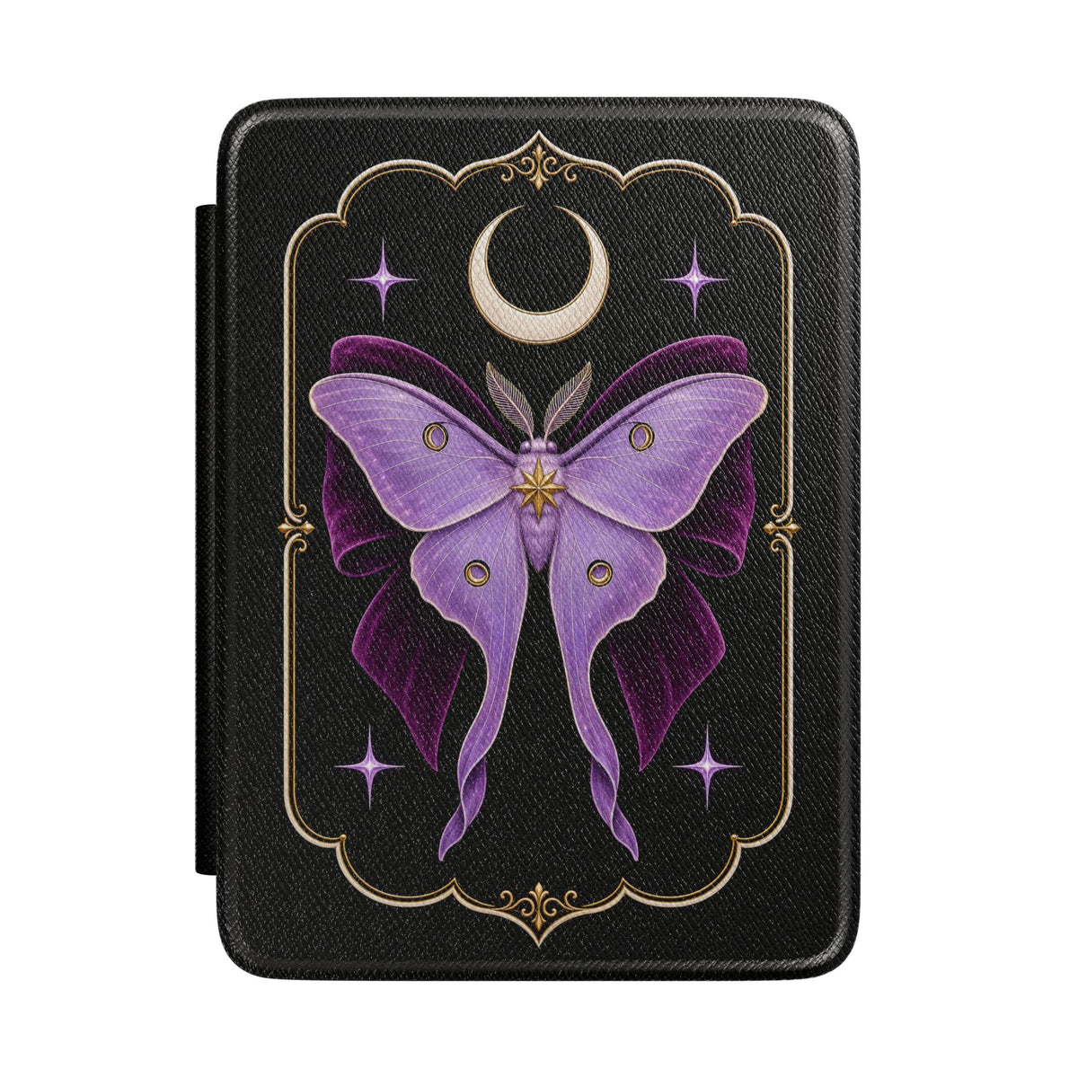 Kindle Case Purple Luna Month | Kindle Paperwhite 7" 12th Gen. Cover w/ Strap | Crescent Moon eReader Sleeve | Gothic Celestial Aesthetic