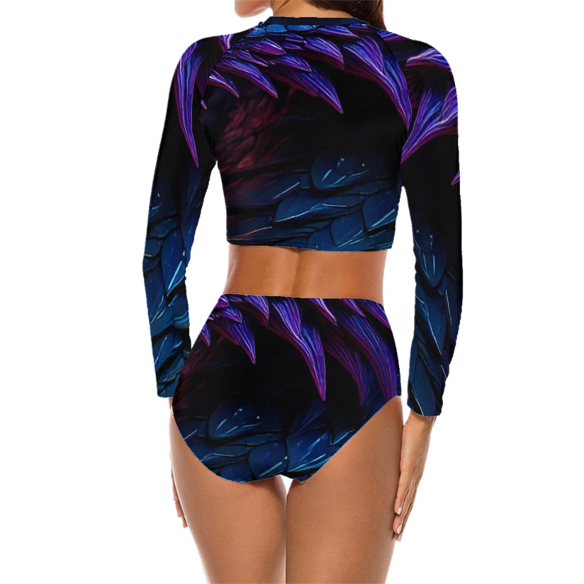 Long Sleeve Two Piece Swimsuit Multiple Patterns for Women Size S - XXL