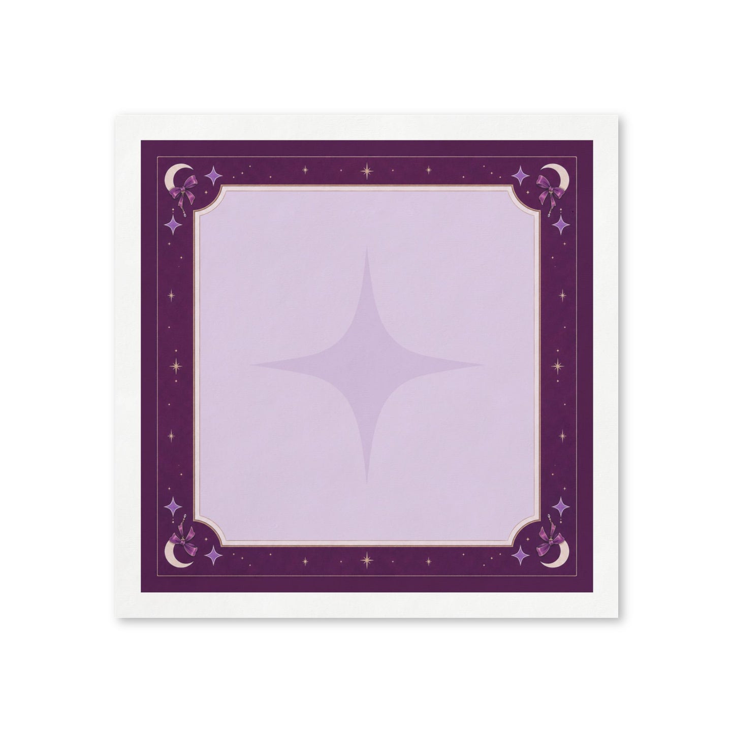 Celestial Moon Border Napkins | Purple Starburst Cocktail Napkins