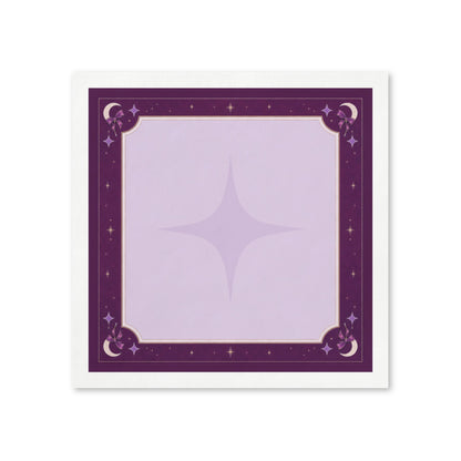 Celestial Moon Border Napkins | Purple Starburst Cocktail Napkins