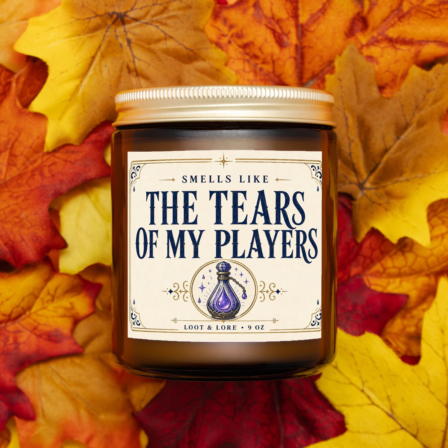 DND Candle Gift, I Said Cast Fireball Funny D&D Gift, Sea Salt Ozone Powder Scented Candle, Hand Poured Coconut Apricot Wax in Amber Jar 9oz