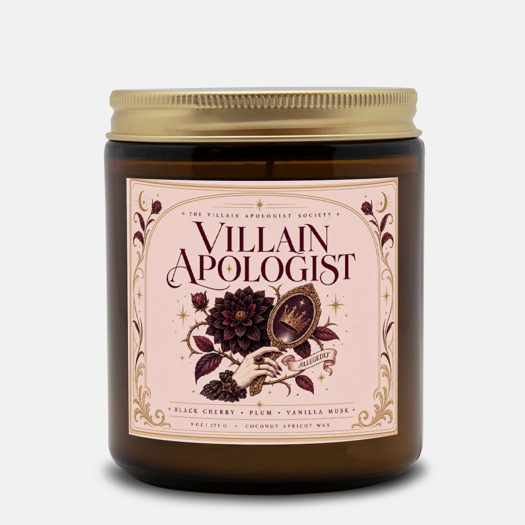 Romantasy Candle for Book Lover, Villain Apologist,  Black Cherry Plum Vanilla Musk  Scented Candle