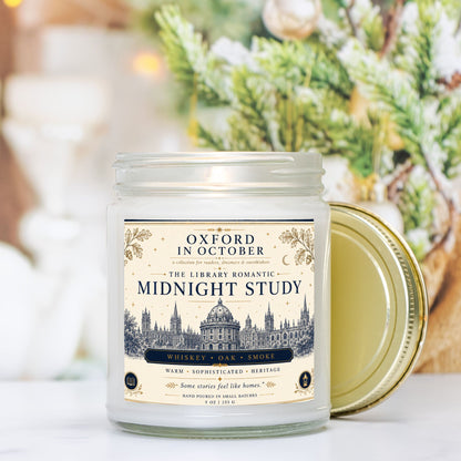 Midnight Study Candle Clear Jar 9oz