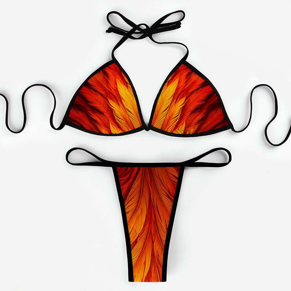 Thong Bikini Multiple Colors and Patterns Size XS - XXL - Flame, Feathers, Gradient, Night Sky, Purple Shimmer, Pink Marble Designs