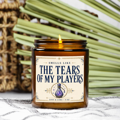 DND Candle Gift, I Said Cast Fireball Funny D&D Gift, Sea Salt Ozone Powder Scented Candle, Hand Poured Coconut Apricot Wax in Amber Jar 9oz
