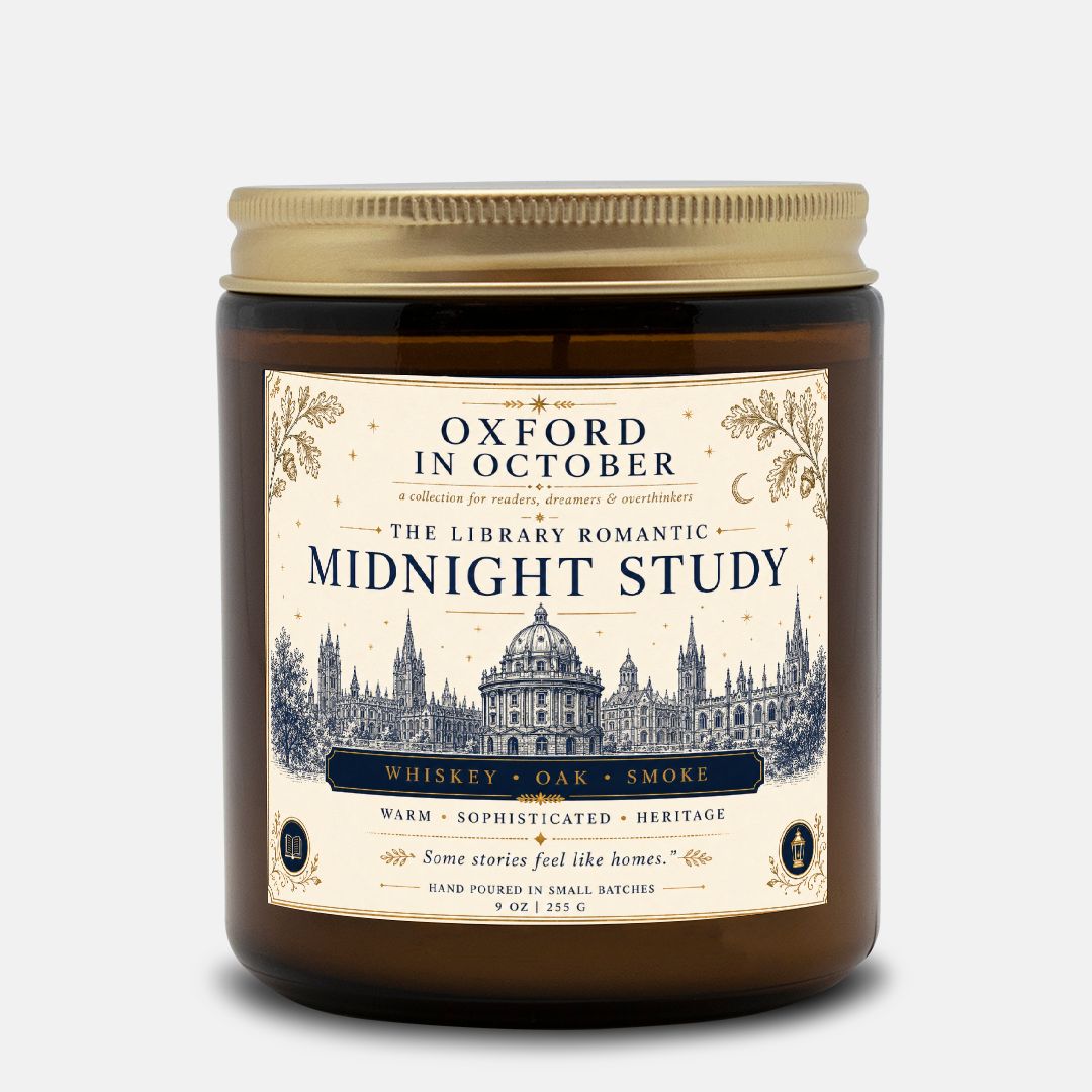 Midnight Study Scented Candle, Dark Academia Decor Literary Girl Reader Gift, Oxford in October Home Decor Bookish Back to School Gifts