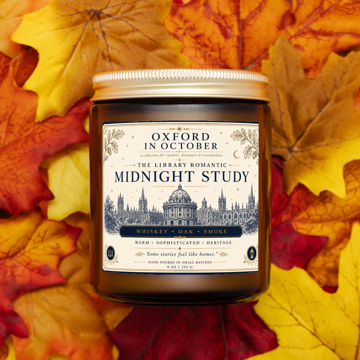Midnight Study Scented Candle, Dark Academia Decor Literary Girl Reader Gift, Oxford in October Home Decor Bookish Back to School Gifts