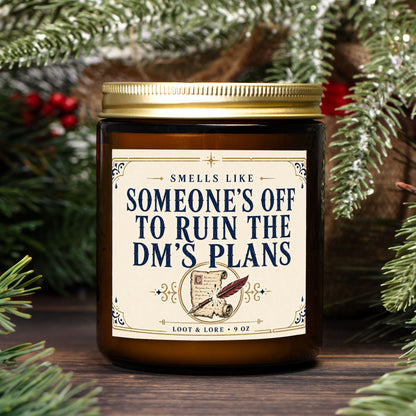 DND Candle Gift, Ruining the DMs Plans Funny DND Gift, Pineapple Mango Coconut Scented Candle, Hand Poured Coconut Apricot Wax in Amber Jar