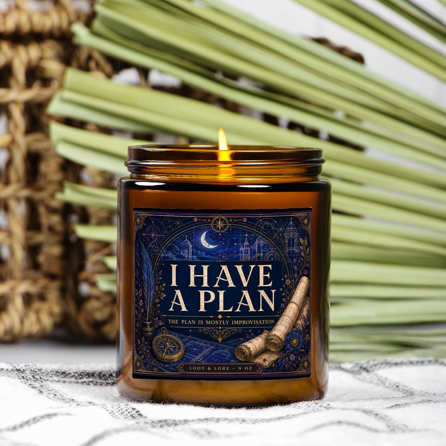 I Have a Plan Candle Amber Jar 9oz