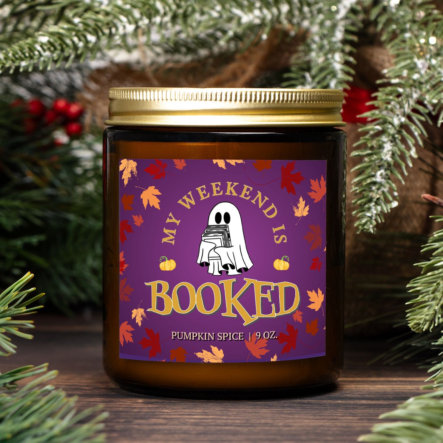 Halloween Candle for Book Lovers, My Weekend is Booked Pumpkin Spice Scented Candle Halloween Decor
