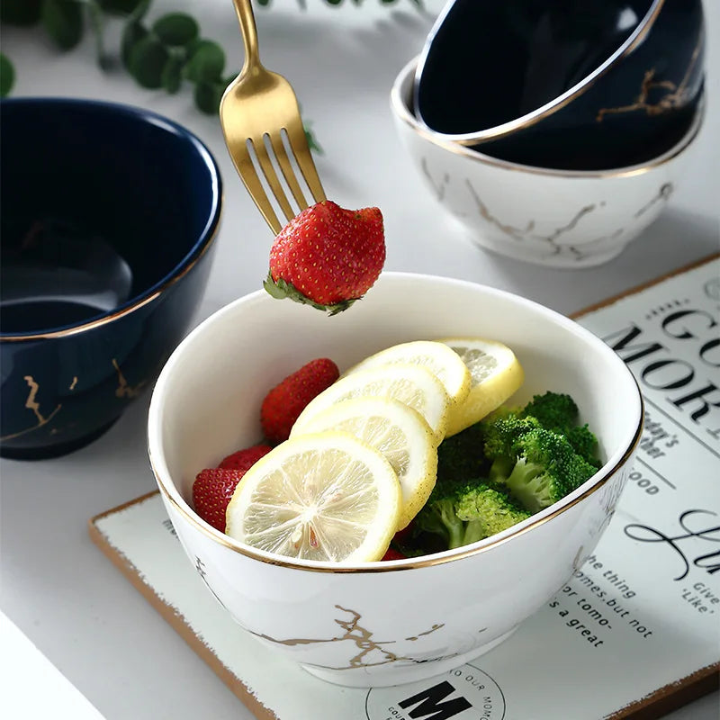 Nordic Dinner Irregular Plates Ins Gold Inlay Dinner Dish Marble Steak Plates Ceramic Dishes Tray Dinnerware Sets Drop Shipping