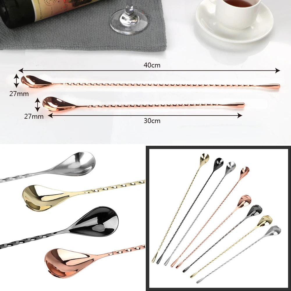 Long Spiral Cocktail Mixing Spoon
