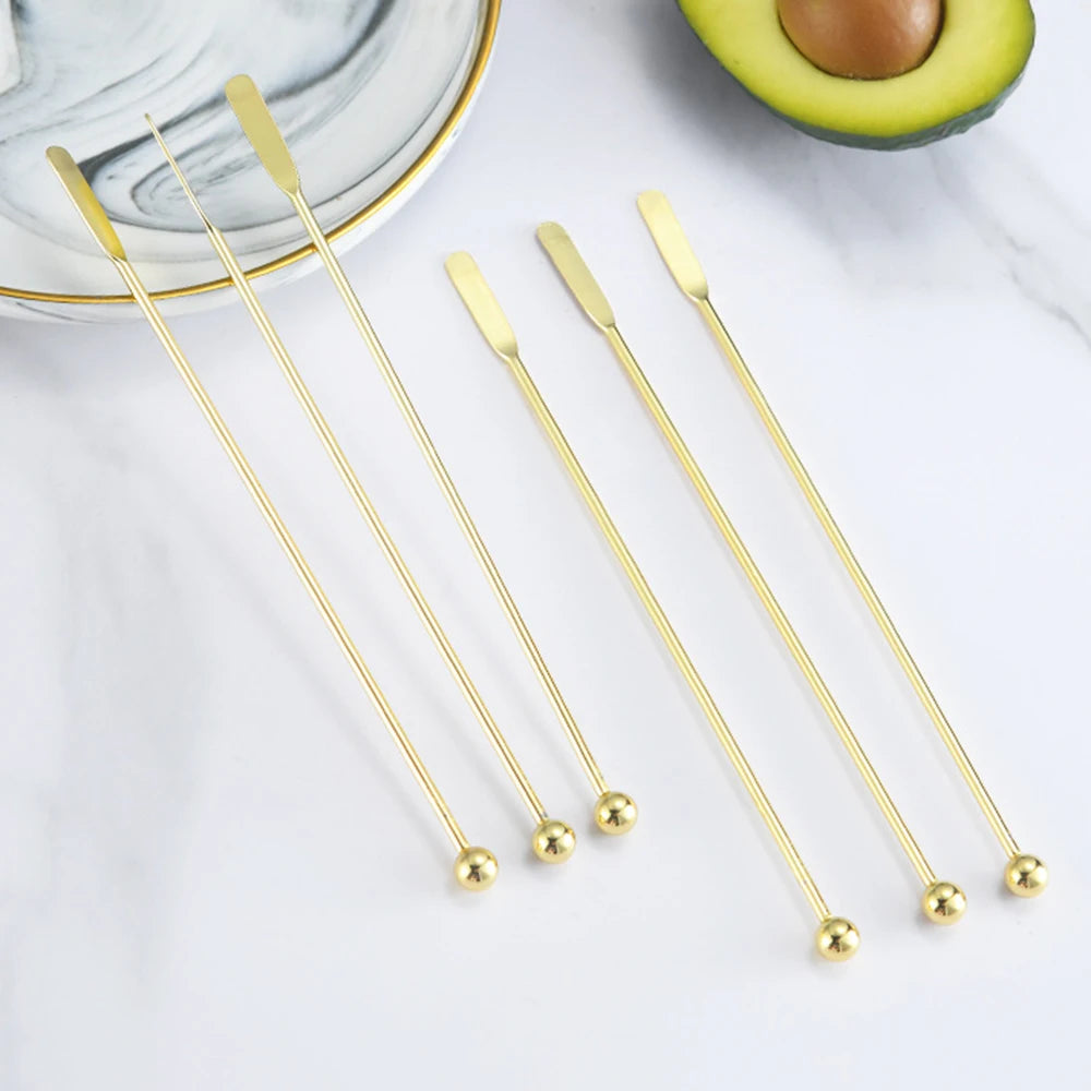 Gold Cocktail Stirrers & Picks — Set of 8
