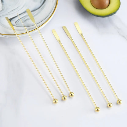 Gold Cocktail Stirrers & Picks — Set of 8
