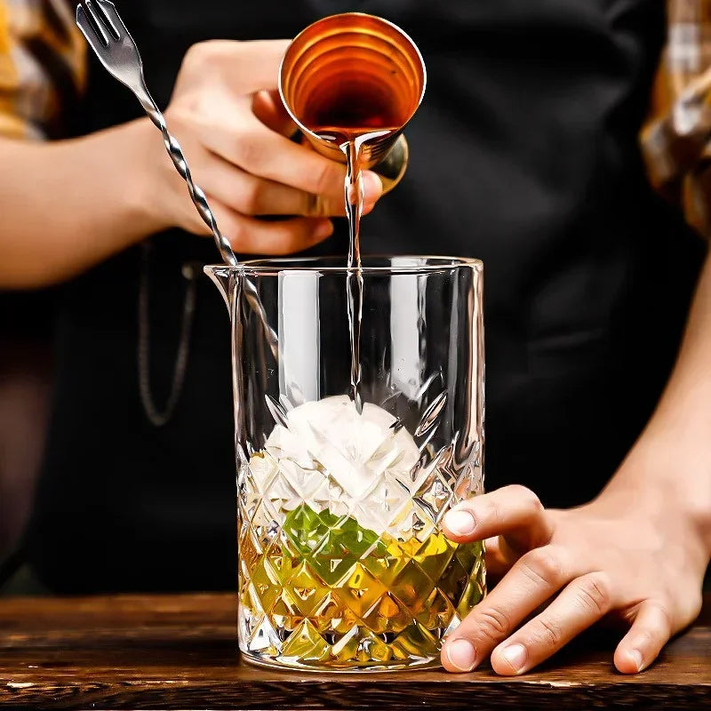 JUSTINLAU Cocktail Shaker Whiskey Glass Cup Professional Cocktail  Stirring Cup Wine Bar mixing cups Bartender Mixing Bar Tools