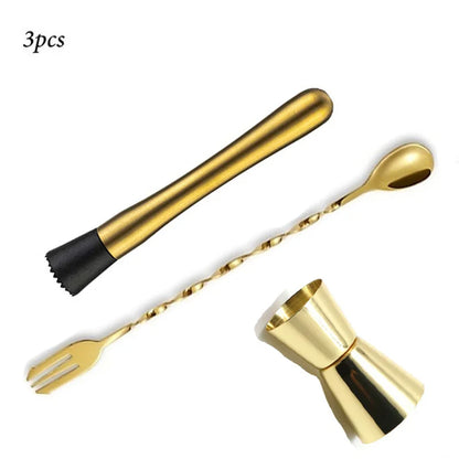 Jewel-Tone Cocktail Stirring Tool Set