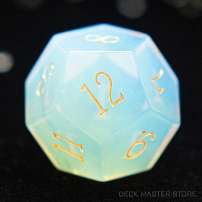 Opal Polyhedral  RPG Dice - Dungeons & Dragons Gemstone Dice for Tabletop Gaming - D20 or 7 Piece Set