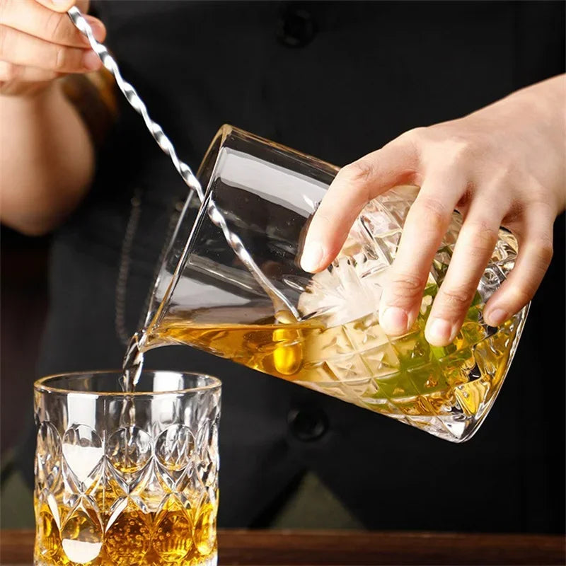 JUSTINLAU Cocktail Shaker Whiskey Glass Cup Professional Cocktail  Stirring Cup Wine Bar mixing cups Bartender Mixing Bar Tools