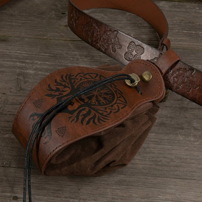 Leather DND RPG Dice Bag - Choose Your Favorite Design - Medieval Style Pouch