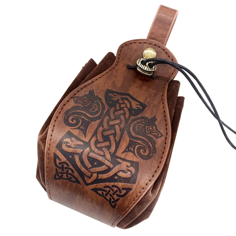 Leather DND RPG Dice Bag - Choose Your Favorite Design - Medieval Style Pouch