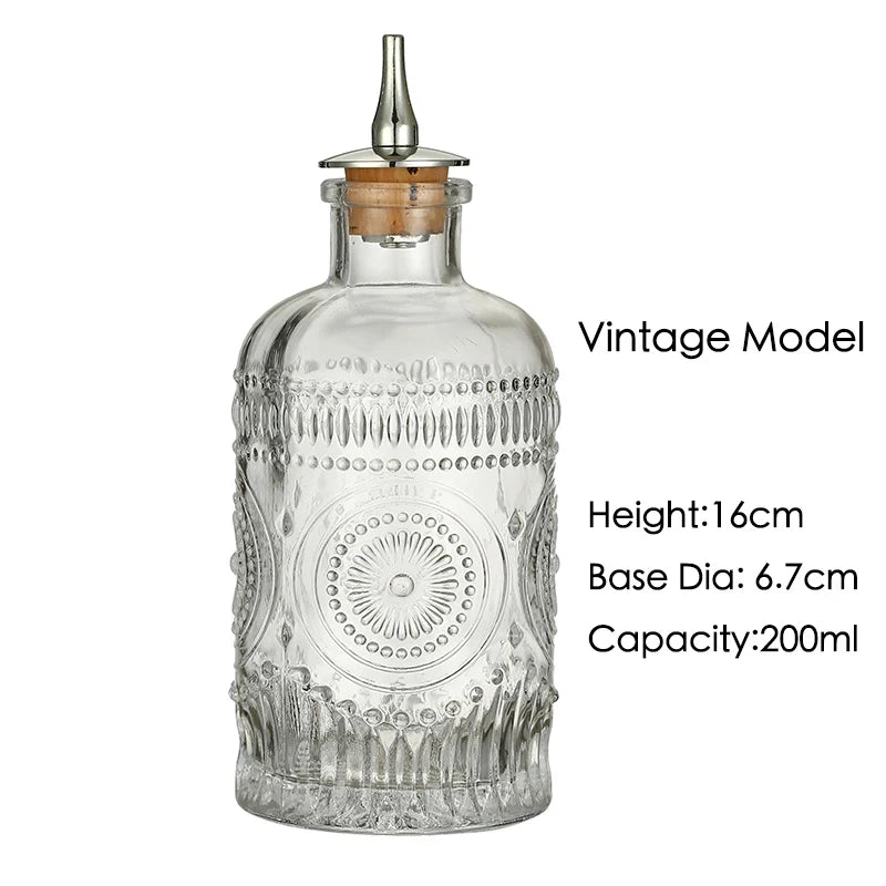 Vintage Cocktail Bitters Bottle with Dasher Top Professional Bar Accessory Bar Tool