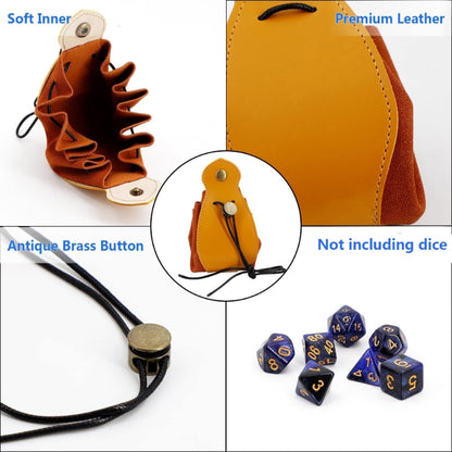 Leather DND RPG Dice Bag - Choose Your Favorite Design - Medieval Style Pouch