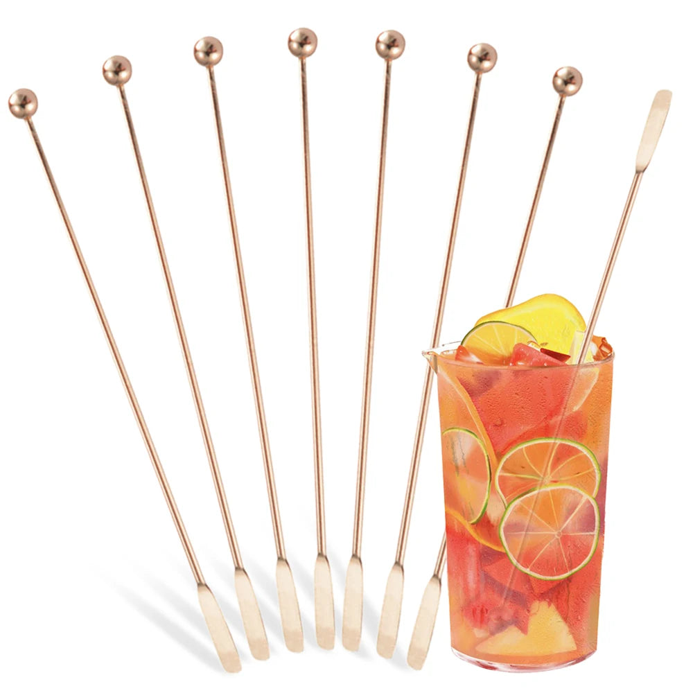 Gold Cocktail Stirrers & Picks — Set of 8