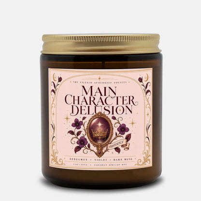 Romantasy Candle for Book Lovers, Main Character Delusion, Bergamot Violet Dark Musk Scented Candle