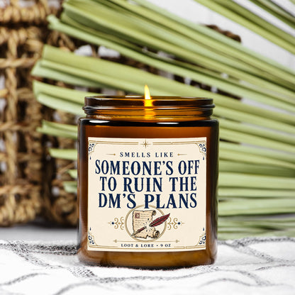DND Candle Gift, Ruining the DMs Plans Funny DND Gift, Pineapple Mango Coconut Scented Candle, Hand Poured Coconut Apricot Wax in Amber Jar