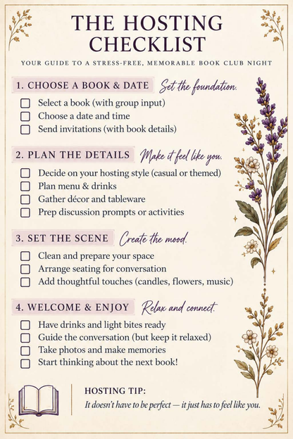 Book club hosting checklist preview