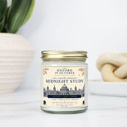 Midnight Study Candle Clear Jar 9oz