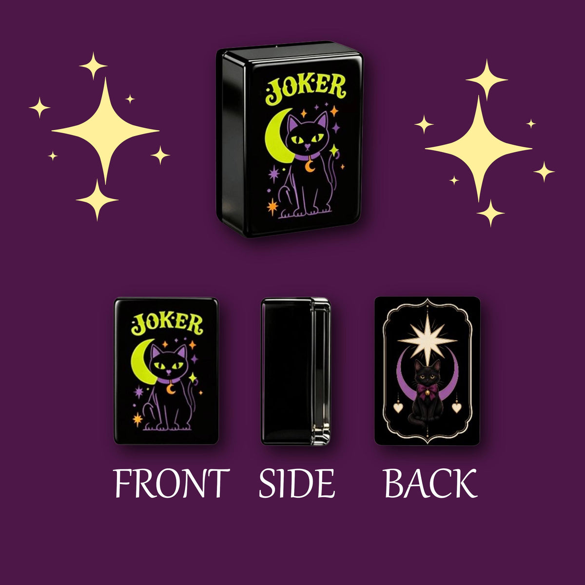 Cute Kitty Halloween Mahjong Tiles, Mahjong Set with Rules, Black Cat Design Luxury Mahjong Tiles Acrylic