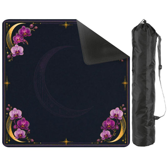 Midnight Mahjong Themed Game Mat, Luxe Navy & Purple Mahjong Mat 31.5"x31.5"
