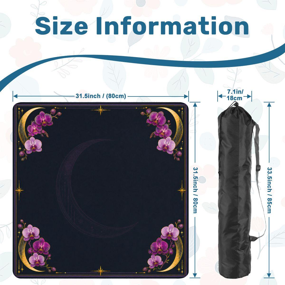 Midnight Mahjong Themed Game Mat, Luxe Navy & Purple Mahjong Mat 31.5"x31.5"
