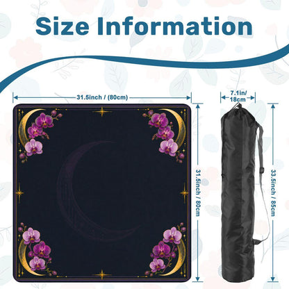 Midnight Mahjong Themed Game Mat, Luxe Navy & Purple Mahjong Mat 31.5"x31.5"