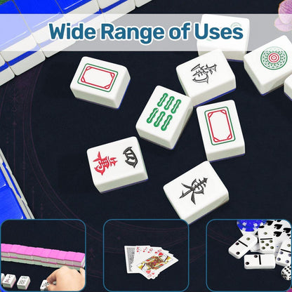Midnight Mahjong Themed Game Mat, Luxe Navy & Purple Mahjong Mat 31.5"x31.5"