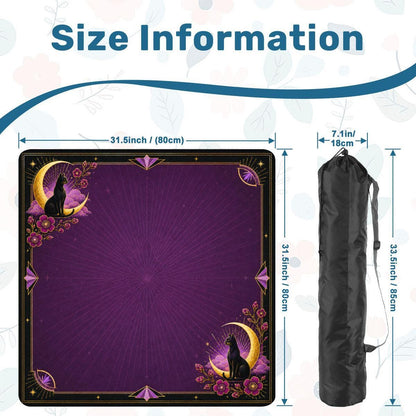 Midnight Mahjong Themed Game Mat, Luxe Purple Mahjong Mat 31.5"x31.5"